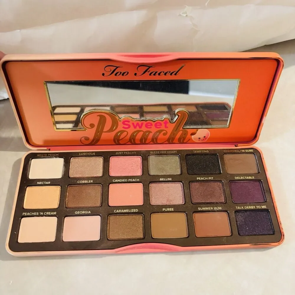 Too Faced Sweet Peach Eyeshadow Palette Pressed Powder Matte/Shimmer Peach Scent